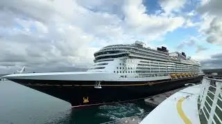 Disney Treasure plays Musical Horns departing Falmouth, Jamaica! 🇯🇲🌊