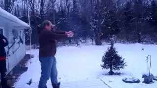 Nick shooting a .44 cal Bounty Hunter