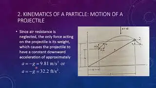 Engineering Dynamics - Kinematics of Particle Part 2 (Motion of a Projectile) #Mechanics, #Motion