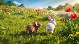 Kid Rabbit Mouse Playing Together Story Loop Veo AI