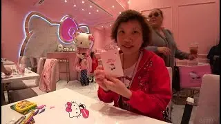 HELLO KITTY CAFE Valentine's Card Decorating with hello kitty meet and greet