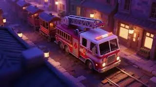 Firetruck in the Twilight Carriage Line | Fun Kids Songs & Nursery Rhymes
