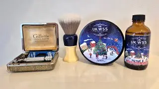 #UKWSS / #MMGP Christmas Eve / Gillette Aristocrat Coronation Razor / PAA Starcraft brush 🎄🎁🎅