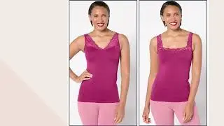 Breezies Natural Curves Lace Seamless Reversible Cami on QVC