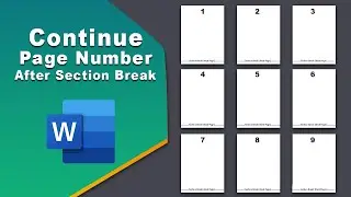 how to continue page numbering after section break in Microsoft word