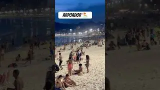 🇧🇷🏖️ Arpoador Beach at night 🌊 Rio de Janeiro
