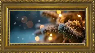 Christmas Lights and Snow | TV Art | Framed Art Screens | No Sound | One Hour | Holiday Backgrounds