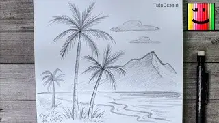 Facile &agrave; faire Suivez &eacute;tape par &eacute;tape ce tutoriel de dessin d'un paysage paradisiaque