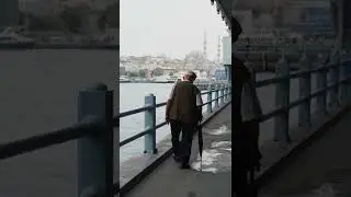Old man walking alone. Free stock video No copyright