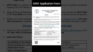 GPAT 2024, Application form released #gpat #pharmacy