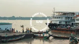 Harbour background noise | Botahtaung Jetty ambience sounds | SUNSET RIVER VIEW