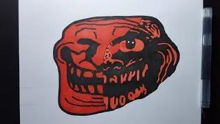 How To Draw Red Troll Face
