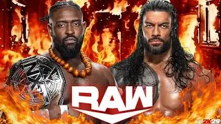 Роман Рейнс против Оба Феми, WWE Raw, Netflix, 4 января 2026 г., симуляция WWE2K25 — полный матч.