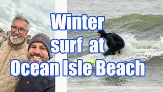 January Surfing at Ocean Isle Beach | Brave Locals Hit the Waves 🌊❄️