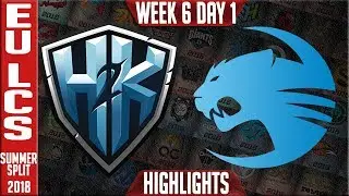 H2K vs ROC Highlights | EU LCS Summer 2018 Week 6 Day 1 | H2K vs Roccat