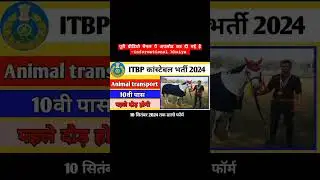 ITBP new vacancy 2024 | ITBP constable or head constable| ITBP animal transport|#shorts #viral #itbp