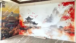Tranh Dán Tường Nhà Hàng Phong Cách Trung Hoa Đậm Nét Á Đông 