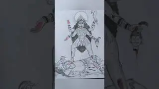 a raw drawing of maa kali...🙏🏼🌺 #explore #youtube #joyma #kalipujasong #kalipuja2023 #coversong