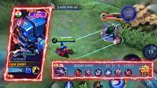 CYCLOPS NONSTOP LEGENDARY !! 14 KILLS !! NO DEATH !! CYCLOPS BRUST DAMAGE BEST BUILD 2022 | MLBB