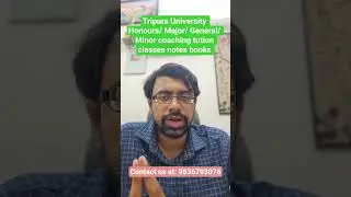 Tripura University honours/major/ general/minor coaching tution classes notes books