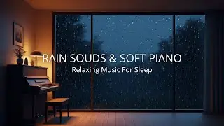 Heavy Rain Sounds for Sleep | Soft Piano Background Music