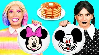 Pancake Art Challenge with Wednesday Addams | Prank Wars by TeenTeam Challenge