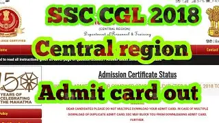 SSC CGL 2018 Admit card out