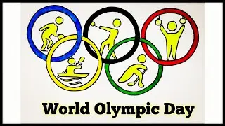 Olympic Day Drawing | Poster On Olympic Day Run 2021| International Olympic Day Poster