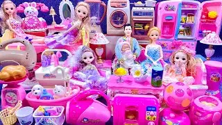 18 Minutes Satisfying with Unboxing Barbie Princess Cozy Bedroom Wardrobe Dress Up Toy Set Review