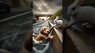 The rabbit saved the dog's life #dog #rabbit #rescue #trending #explore #shorts #youtubeshorts