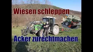 Hessen Farmvlog #12 Wiesen schleppen, Saatbeet vorbereite + viele Drohnenaufnahmen