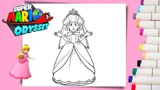 Coloring Princess Peach - Mario Coloring Pages | Labolina Coloring TV