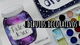 DIBUJOS PARA PORTADAS DE CUADERNO | DIBUJOS DE GALAXIA para decorar tu cuarto, una libreta y más