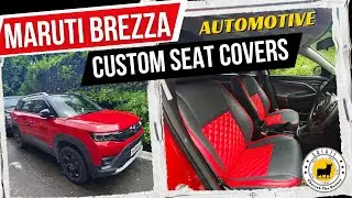 Maruti Brezza Customized Seat Covers | Perfect Fit & Finish in Red & Dark Grey | Orchis Interiors