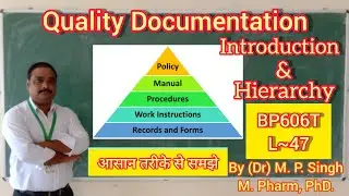 Quality Documentation | Document Hierarchy | Pharmaceutical Quality Assurance | BP606T | L~47