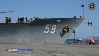 USS Princeton (CG 59) пришвартовывается к пирсу 30/32 в заливе Сан-Франциско.
