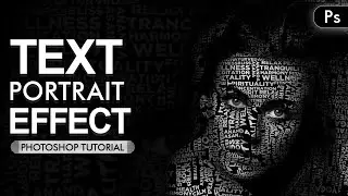 Text portrait Effect In Adobe Photoshop | How to make a Text Typography Face Portrait in 2 mins