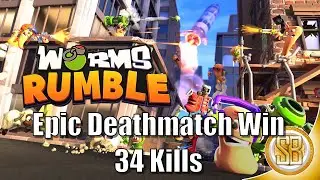 Worms Rumble - Epic 34 Kills Deathmatch Win (Worms Epic Deathmatch Win 34kills)