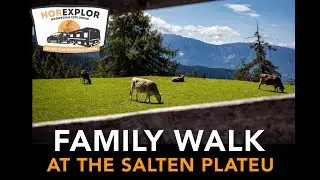 Family walk at Salten Plateu in S&uuml;d-Tirol. Tomanegger to Langfenn