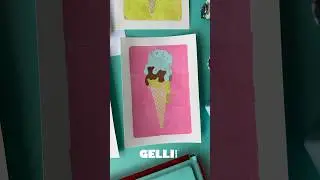 #nationalicecreamday 🍦 #gelprinting #shorts #summerart #icecream #diyart #gelliarts #artinspo #art