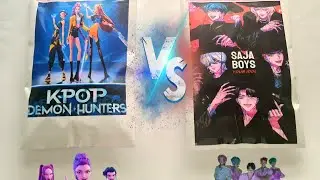 K-pop Demon hunters Blind bag | HUNTRIX VS SAJA Boys | GUESS what's inside ?