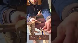 One of the most satisfying jobs! 🔉.#leatherwork #leathercraft #workshop  #bushcraftgear