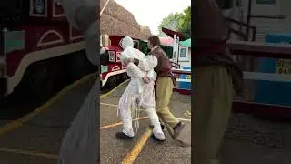 MUMMY ESCAPED FROM HIS TOMB live actors at Drusillas Park East Sussex Halloween performers zombie