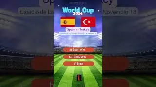 Spain vs Turkey World Cup 2026 Qualifiers Prediction | Who Will Win?  #match #prediction #spain