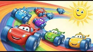 Turbo Tots' Rainbow Road Race | Animated Nursery Rhyme for Toddlers 🌈🏎️