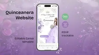 Lavender Quinceanera Canva Invite, Sweet Fifteen | Sixteen Birthday, Purple Floral Design, RSVP Link