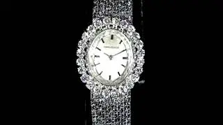 A RARE VINTAGE 18K WHITE GOLD LADY'S JAEGER-LECOULTRE DIAMOND DRESS WRISTWATCH. Ref. 527-107web
