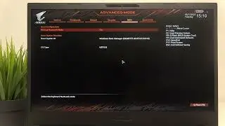 How do I change the NumLock status at startup on the GIGABYTE AORUS 15?