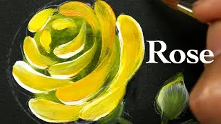 One stroke painting flower with round brush for beginners | Rose ( in 1.5 minutes )
