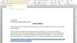 Add Selected Text to a Table of Contents - Word 2010